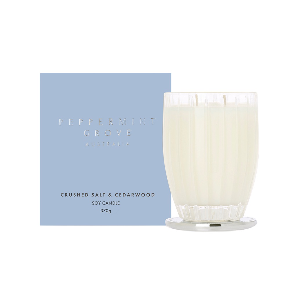 Peppermint Grove Crushed Salt and Cedarwood Soy Candle