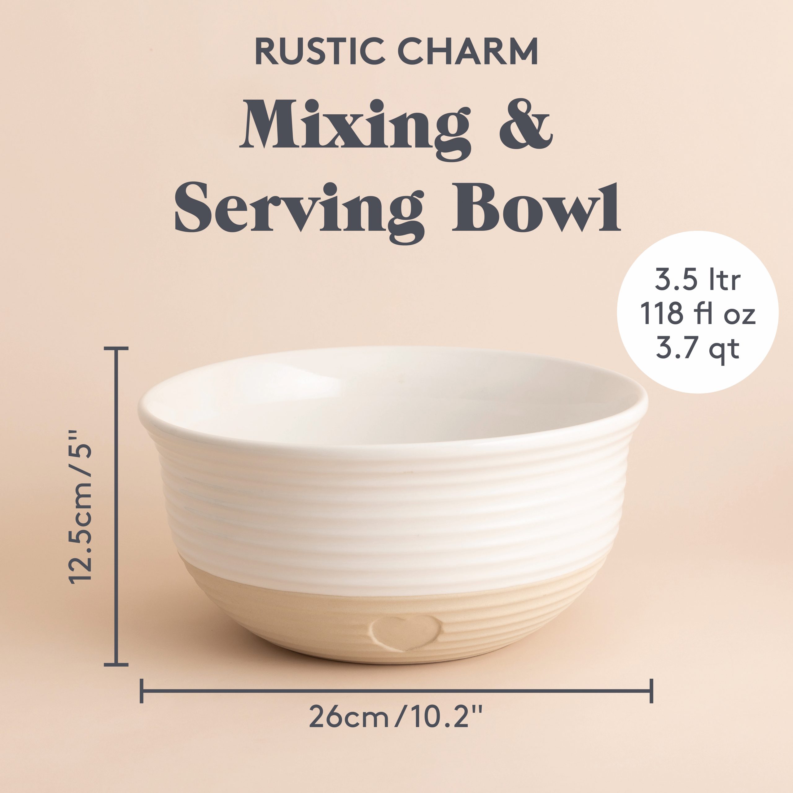 Mason Cash 'Rustic Charm' Cream Mixing Bowl - Image 2