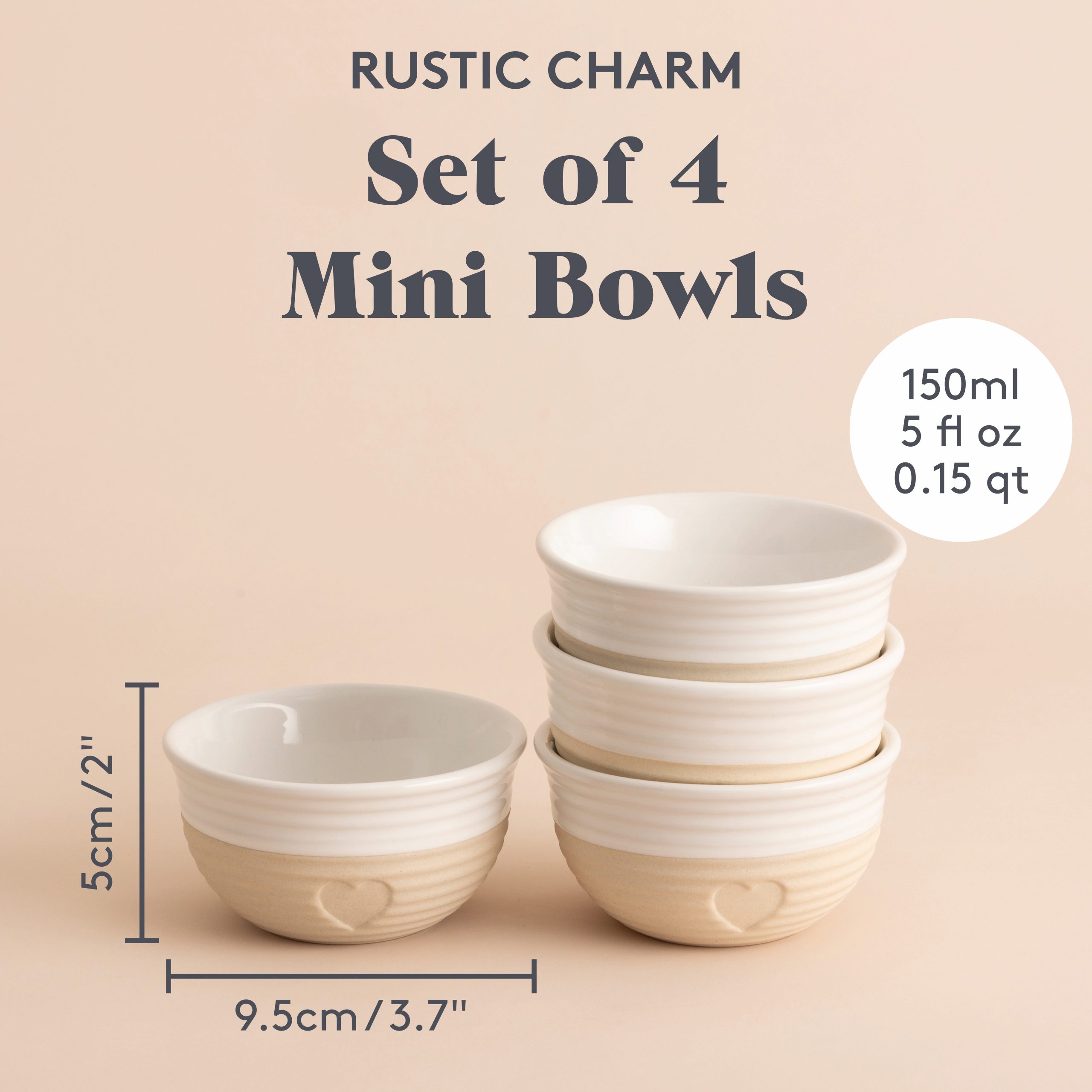 Mason Cash 'Rustic Charm' Set of 4 Mini Bowls - Image 2