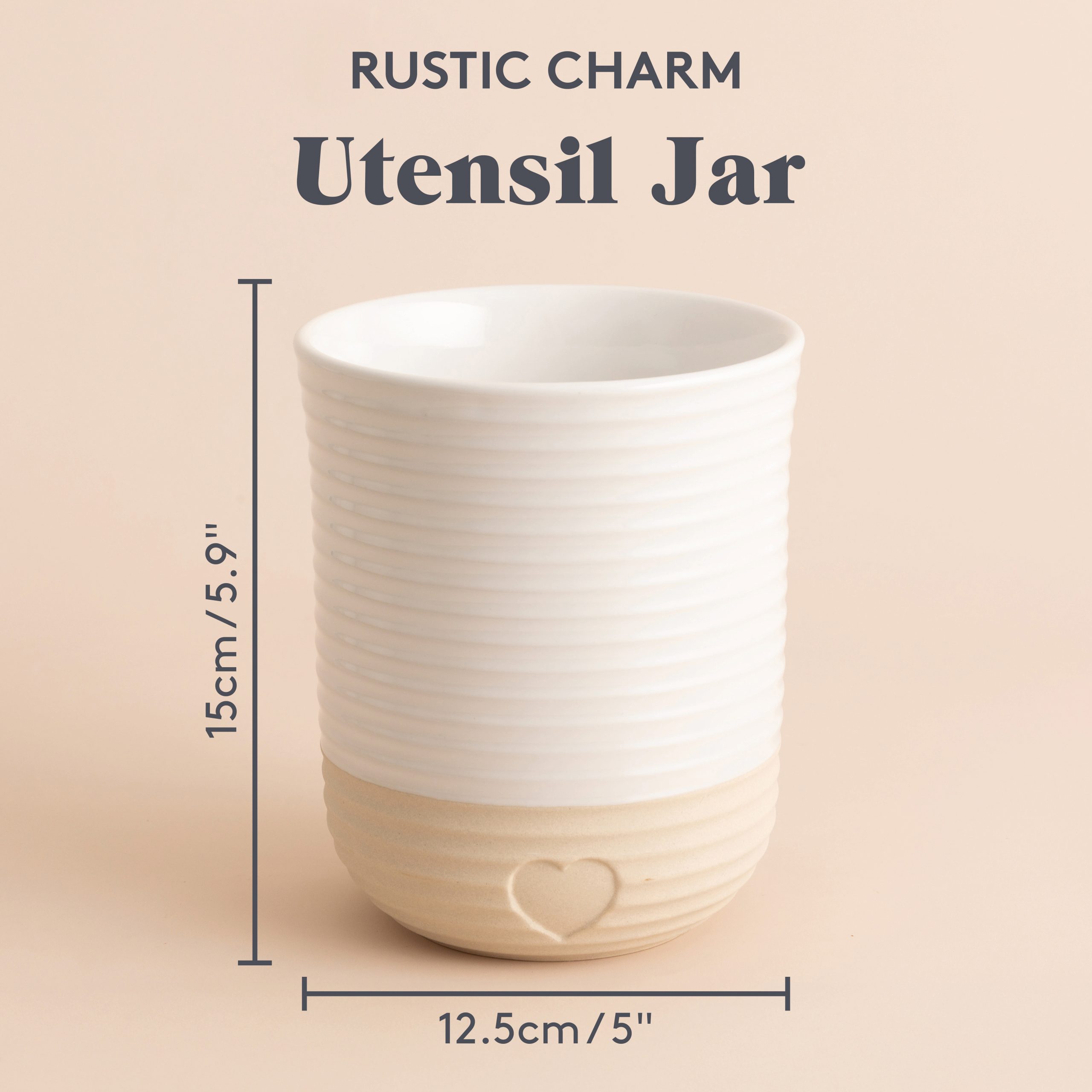 Mason Cash 'Rustic Charm' Cream Utensil Pot - Image 2