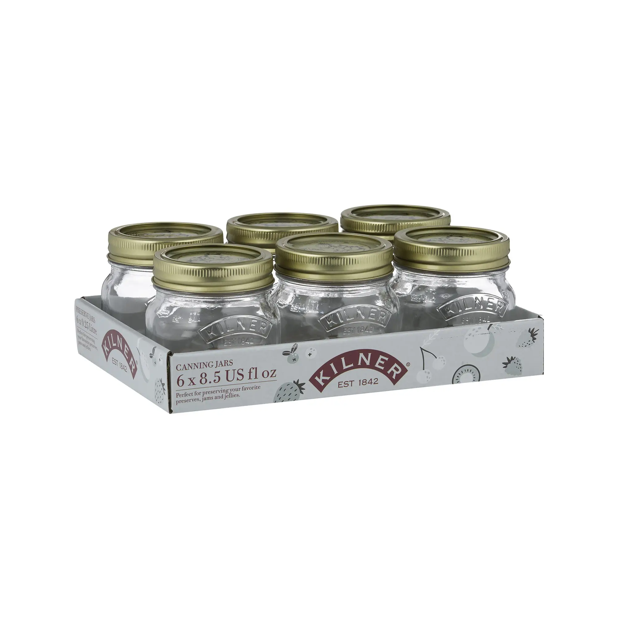 set of 6 250ml preserving jars