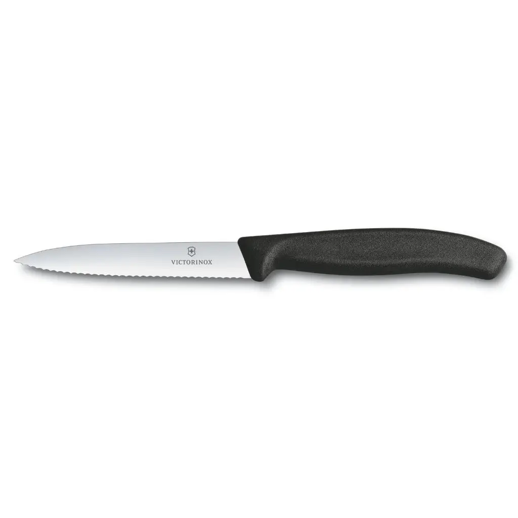 paring knife with pointed tip and wavy edge